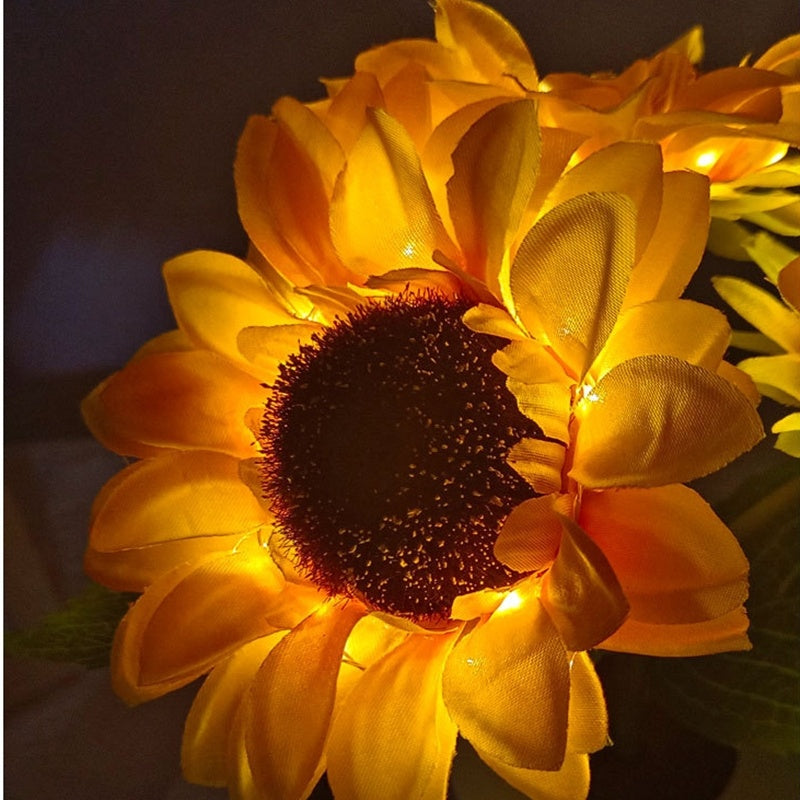 Uppladdningsbar Solros LED Simulerad Nattlampa Bordslampa Dekorativa Blommor Skrivbordslampa för Restaurang, Hotell, Bröllop och GÄva